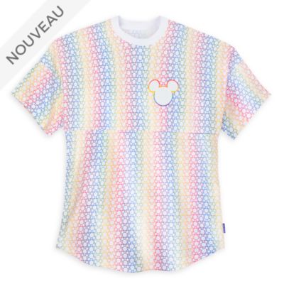 Disney Store T-shirt Spirit Jersey Mickey arc-en-ciel pour adultes