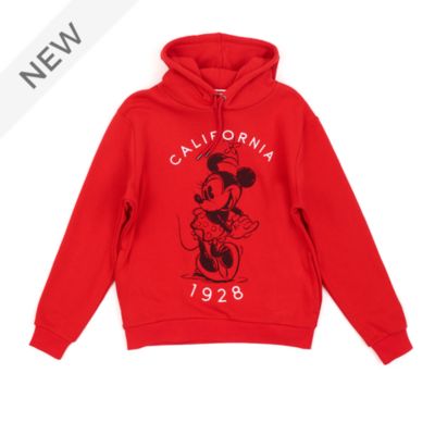 Disney Store Minnie Mouse Red and White Hooded Sweatshirt For Adults