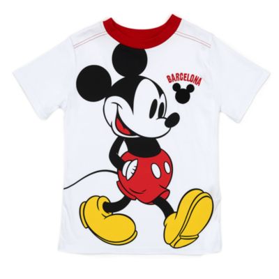 Disney Store - Micky Maus - Wei&szlig;es Barcelona T-Shirt f&uuml;r Kinder
