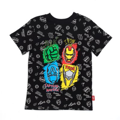 Disney Store T-shirt Avengers noir pour enfants