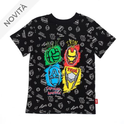 Maglietta bimbi Avengers nera Disney Store