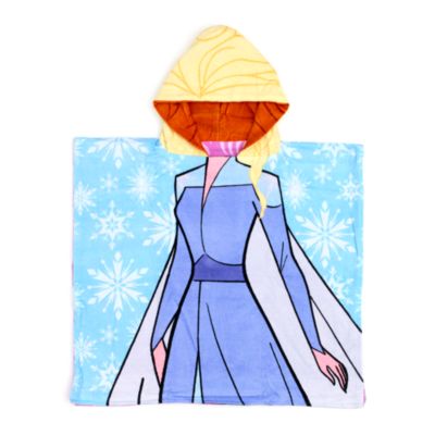 Disney Store Serviette &agrave; capuche r&eacute;versible Anna et Elsa pour enfants