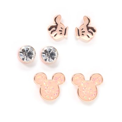 Disney Store - Micky Maus - Ros&eacute;vergoldete Ohrstecker, 3-teiliges Set