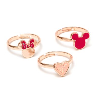 Disney Store - Micky und Minnie - Ros&eacute;vergoldete Ringe, 3-teiliges Set