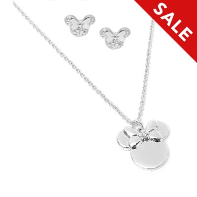 Disney Store Positively Minnie Necklace and Earrings Set
