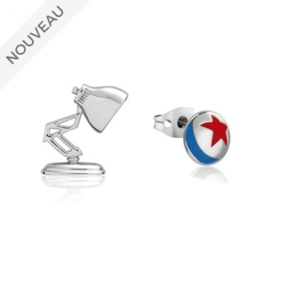 Couture Kingdom Clous d'oreilles plaqu&eacute;s en or blanc Luxo Jr. avec sa balle