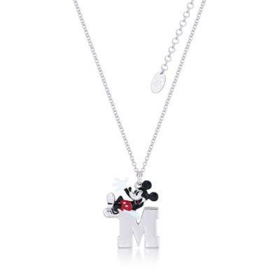 Couture Kingdom Collier plaqu&eacute; or blanc &agrave; pendentif Mickey Mouse