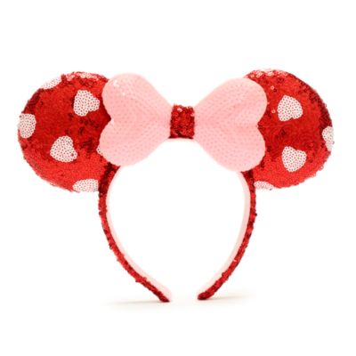 Walt Disney World Serre-t&ecirc;te &agrave; oreilles de Minnie avec sequins roses et rouges pour adultes