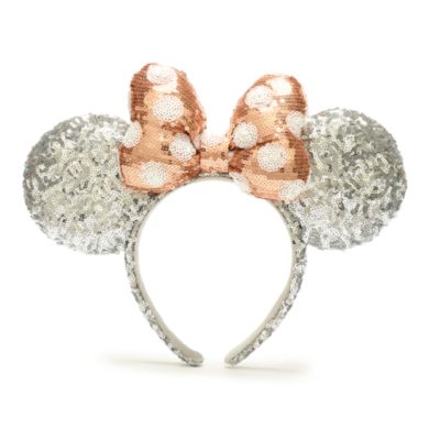 Walt Disney World Serre-t&ecirc;te &agrave; oreilles de Minnie avec sequins argent&eacute;s et dor&eacute;s roses pour adultes
