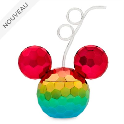 Disney Store Gobelet avec paille Mickey, Rainbow Disney