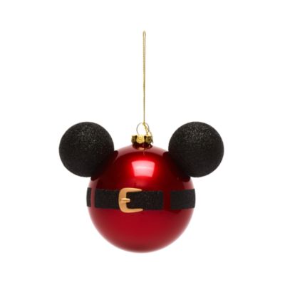 Disney Store - Micky Maus - Dekorationsst&uuml;ck zum Aufh&auml;ngen - Micky Symbol im Mantel des Weihnachtsmanns