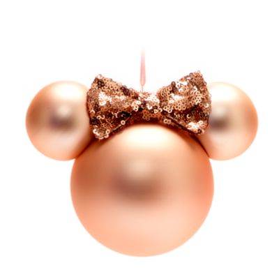 Walt Disney World - Minnie Symbol - Rose - Goldenes Dekorationsst&uuml;ck zum Aufh&auml;ngen