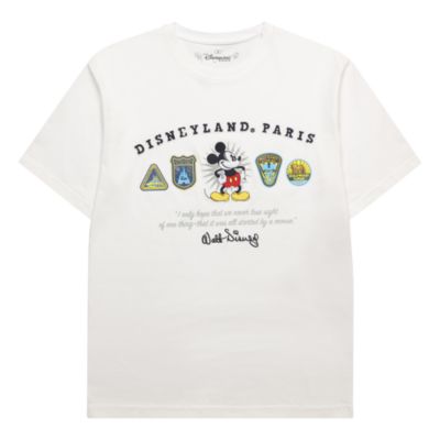 Disneyland Paris Mickey Mouse White Logo T Shirt For Adults Shopdisney Eu