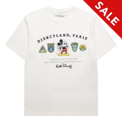 Disneyland Paris Mickey Mouse White Logo T Shirt For Adults